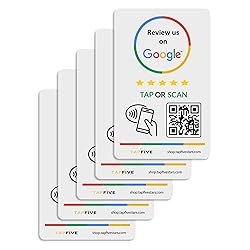 Google Review Tap Stickers, 5-Pack by