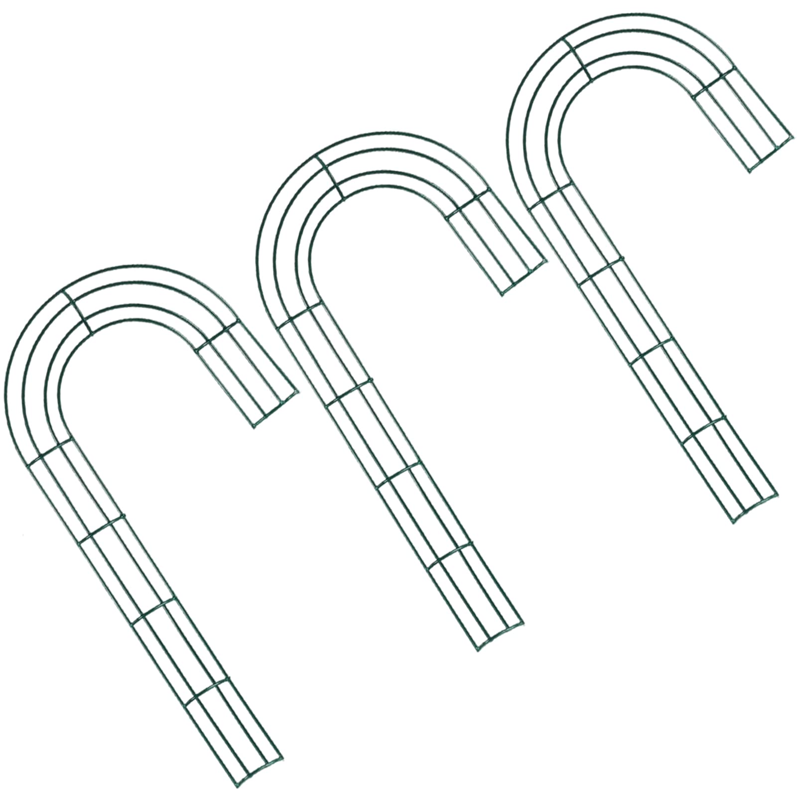 3Pc Green Christmas Wire Wreath Rings 12 Inch Candy Cane Metal Wire Wreath Frame,Wire Wreath Making Rings Base Wire Wreath Form for Xmas Door/Wall Decor DIY Crafts,Christmas Wreath Making Supplies