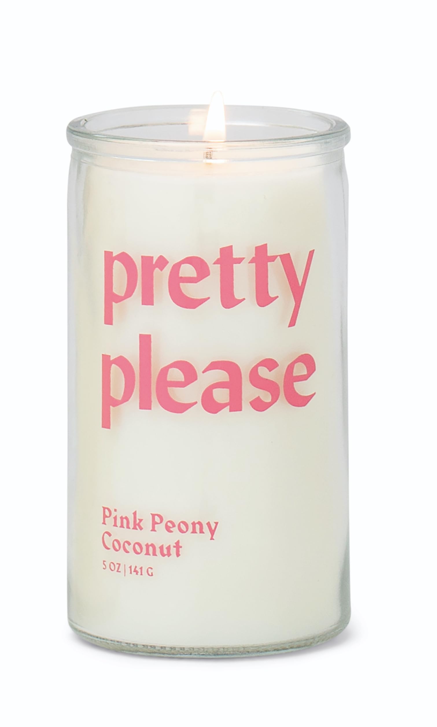 Paddywax Scented Candles Spark Collection Colourful Wax Candle in Clear Glass, 141g, Pink Peony Coconut