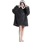 Wearable Kids Blanket Hoodie, Oversized Hooded Blanket for Girls Fluffy Plush Blanket Sweatshirt Warm Cozy Gifts