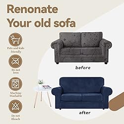 WEERRW Velvet Couch Covers for 2 Cushion Couch Sofa