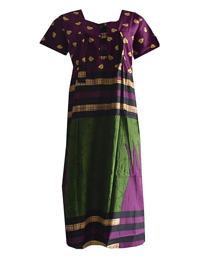 Women's Maternity Feeding Nighty with Zipper - XL,Purple