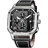 OLEVS Stylish Wrist Watch for Men,Silicone Strap Men Watches,Pro Diver Stainless Steel Chronograph Watch,Waterproof Date Dress Watch for Man,Large Face Male Watch