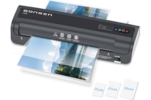 Laminator Machine, Bonsen 13 Inch Wide Thermal Laminator with Never Jam Technology, A3 Laminating Machine with 100 Laminating Sheets for School, Office and Home, Black (L3402)