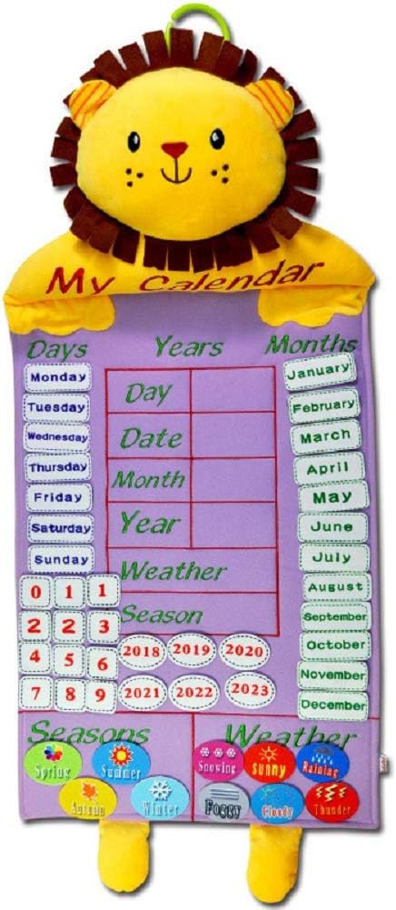 Kids Calendar Toy Time Learning Weather Seasons Early Educational Fabric Hanging Calendars Calendrier Educatif Toys for Children