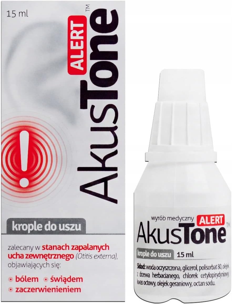 AKUSTONE Alert Ear Drops 15 ml Aflofarm for Otitis Externa Pain Itching