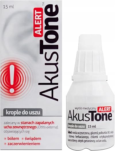 AKUSTONE Alert Ear Drops 15 ml Aflofarm for Otitis Externa Pain Itching