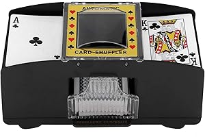 S SUNSBELL Automatic Card Shuffler 2 Deck - Battery-Operated Electric Poker Card Shuffler Machine, Casino Card Game for UNO, Phase10, Texas Hold'em, Blackjack, Playing Card Shuffler for Home Card Game