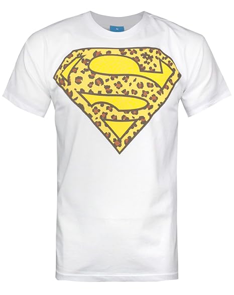 Super man leopard yellow logo t-shirt