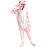 Unisex Kids Onesie Animal Cosplay One-Piece Pajamas Christmas Halloween Costumes Pink Pig