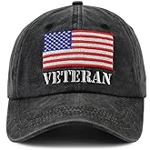 Tynqwegui American Flag Veteran Hats for Men Women, Adjustable Embroidered Cotton Army Military Baseball Cap