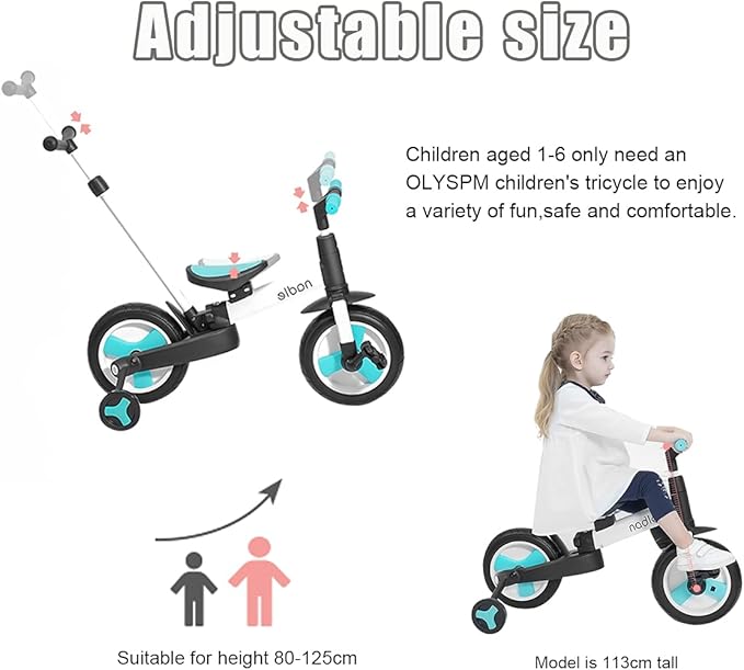 Olyspm 4 En 1 Tricycle Velo Enfant Tricycle Velo Draisienne Avec Putter Corps Agrandi Tricycle Pliable Enfant Tricycle Pour Bebe 1 6 Ans Velo Sans Pedale Jeux De Plein Air Et Sports Jeux Et Jouets Schoolofbabywearing Com