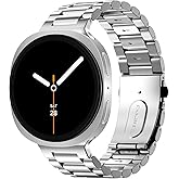 MoKo Metal Band Compatible with Samsung Galaxy Watch 8 Band 40mm 44mm/Galaxy Watch 8 Classic 46mm, No Gap Business Stainless Steel Strap for Men Women