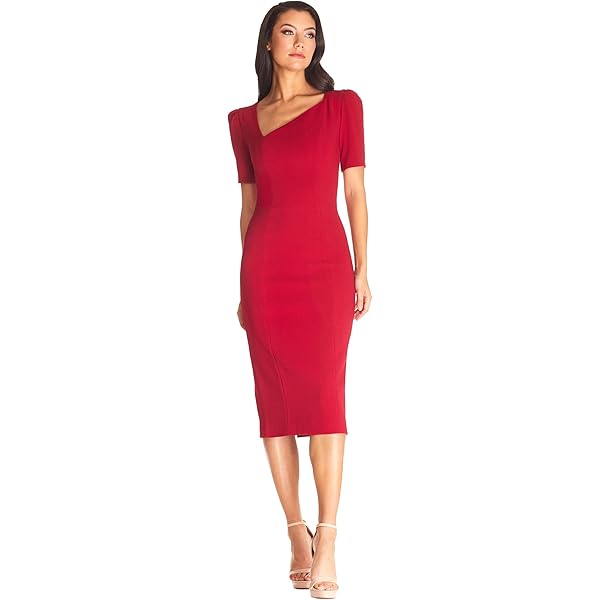 Amazon.com: Dress the Population Women's Natalie Round Neck Metallic Midi  Dress, Capri, XX-Small : Clothing, Shoes & Jewelry