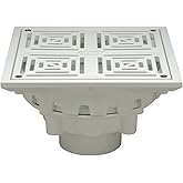 Zurn FD2283-PV3 PVC 10" Square Top Decorative Floor Drain, 3" Solvent Weld Outlet Connection