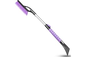 HEEYA Ice Scraper and Brush for Car, Extendable Snow Brush and Ice Scraper for Car Windshield Window, Car Snow Scraper and Br