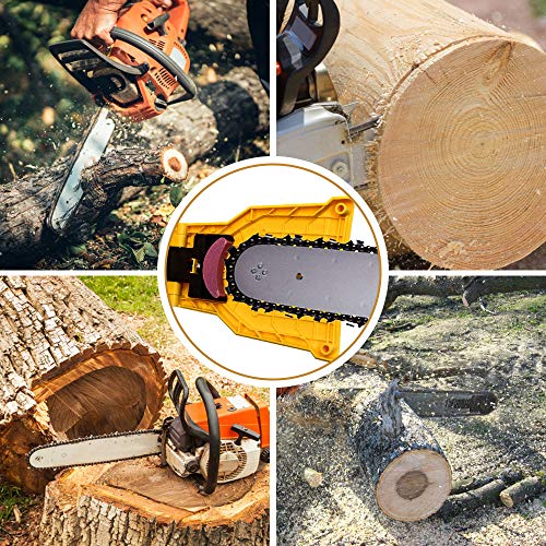 OneBom Chainsaw Sharpener, Chain Saw Sharpeners, Chainsaw Teeth Sharpener, Chain Sharpener for Chainsaws, Chain Saw Blade Sharpener with Sharpener Fit for 14/16/18/20 Inch Chain Saw Bar with 2 Holes