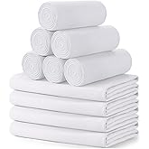 Buryeah 10 Pcs Fleece Blanket Bulk Soft Warm Fleece Blankets Cozy Lightweight Throw Blankets Plush Pet Throw Blanket for Home Bed Sofa Office Wedding Gifts Travel(50" X 60",White)