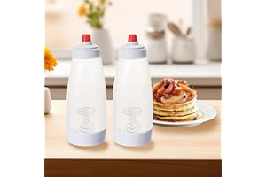 KVIFIVK Pancake Batter Dispenser with stainless steel mixing ball, Pancake Shaker Batter Dispenser Bottle Baking Tool .Kitche