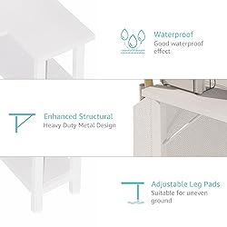 Lufeiya White L Shaped Computer Desk with Power
