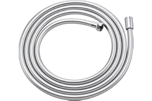 Jasya Shower Hose,Explosion Proof Anti Winding Silicone Showerhead Hose, Used In Showerheads Spray Bidet Bathing Toilet Cleaning Pet Flexible Shower hose replacement (Silvery-PVC, 119 inches)