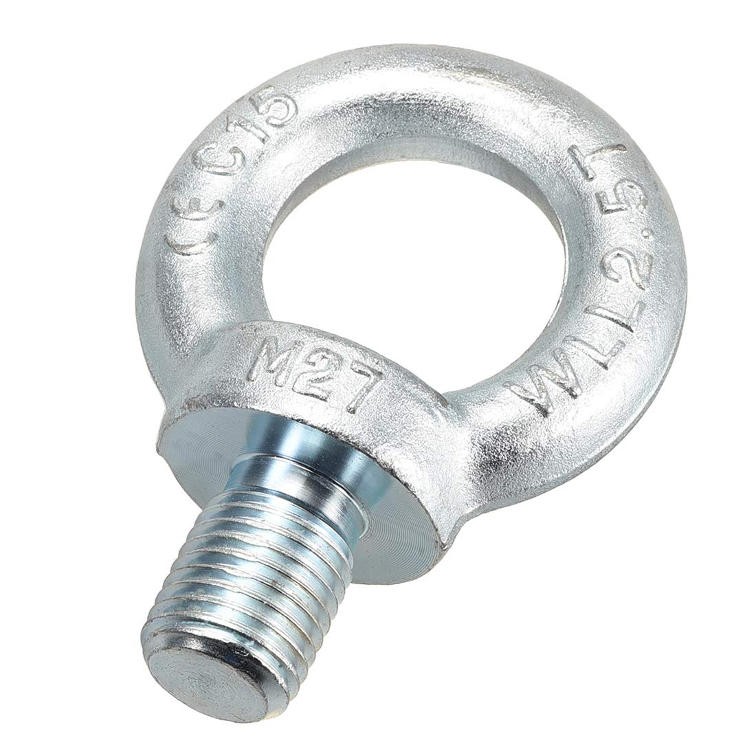 Sourcingmap Lifting Eye Bolt M27 x 35mm Male Thread C15 Carbon Steel for Hanging, Pack of 1