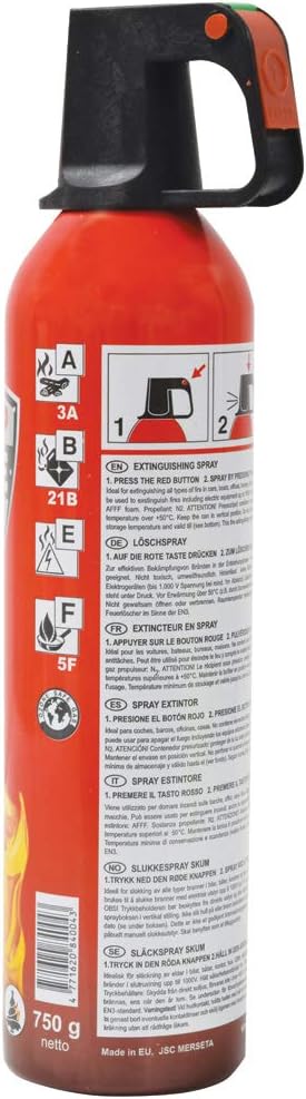 750ml All-in-1 Fire Extinguisher Home - Compact & Effective Small Fire Extinguisher, Red - Image 3