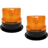 2x 24 LED Amber Forklift Beacon Strobe Light Safety Warning Flashing Lights Magnetic Base Surface Screw Mount 12V-24V Mower ATV Tow Trucks Tractor Golf Carts UTV Cars Bus Construction Emergency Bright