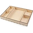 Ulanik Sorting Tray Toddler Montessori Toys for 3 Year Old + Kids Wooden Montessori Tray for Preschool Learning Color Sorting and Counting — 5 Sections