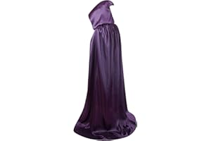 GRAJTCIN Unisex Adult Hooded Cape Full Length Halloween Christmas Costume Party Cloak Size 43" to 67"