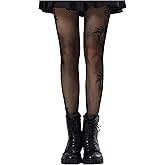 Milumia Women's Sexy Gothic Floral Lace Tights Patterned Sheer Fishnet Stocking Pantyhose