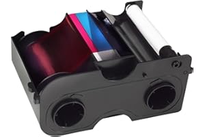 HID 45100 - YMCKO - HID Fargo DTC4250e& DTC4000 YMCKO Full Color Ribbon Cartridge with Resin Black and Clear Overlay Panel - 