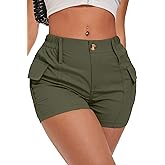 ELLEVEN Women's Y2K Mini Cargo Shorts with Pockets – Stylish Sexy Summer Streetwear