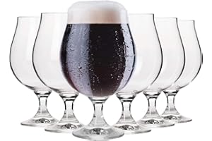 Krosno Dark Stout Beer Glasses 0.5 Liter | Set of 6 | 16.9 oz | Elite Collection | Perfect for Home and Parties | Dishwasher 