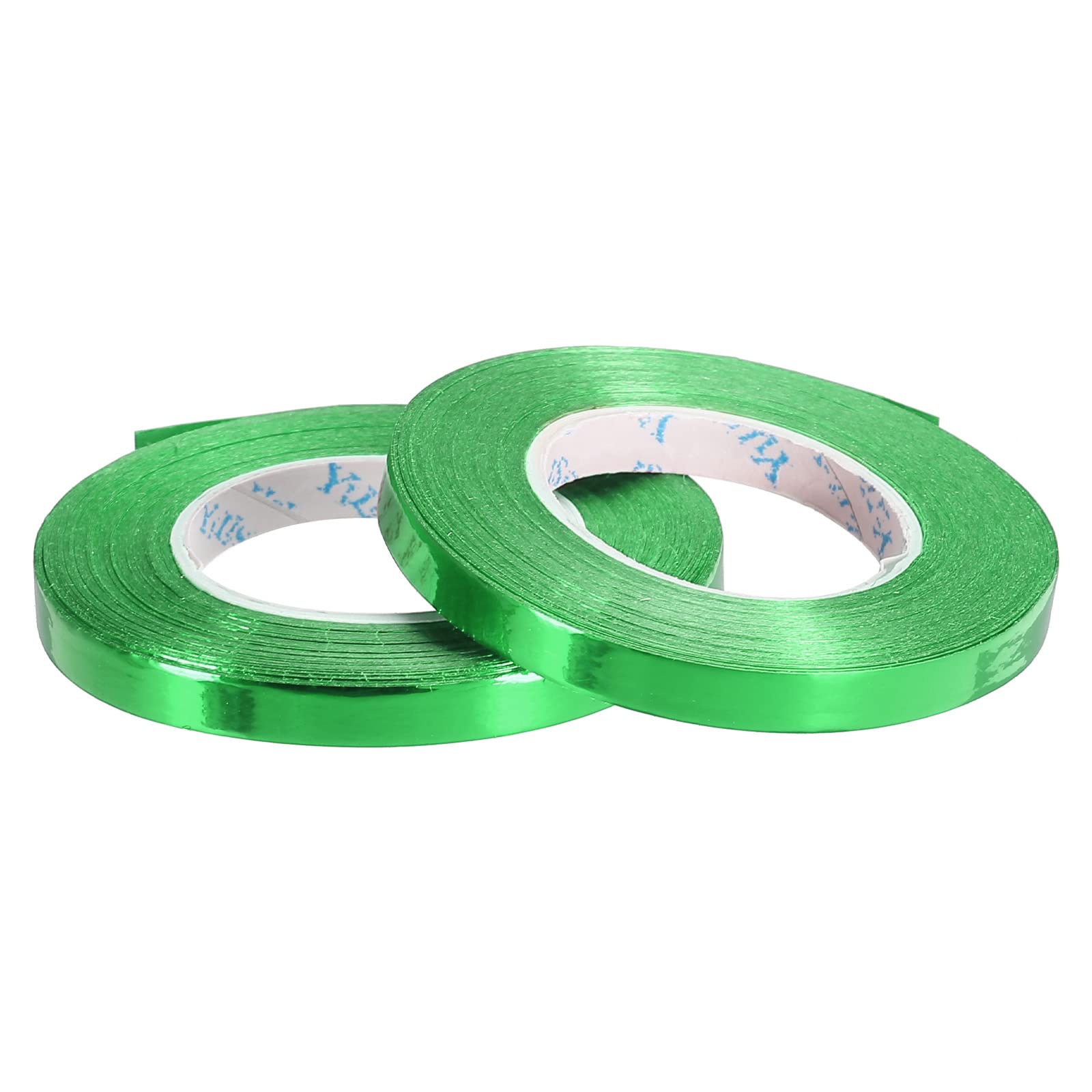 PATIKIL 2pcs Curling Ribbon Crimped Balloon String Shiny Metallic 5mm 10m Iridescent for Party Decoration Gift Wrapping Crafts Green