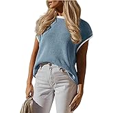 SOLY HUX Women's Plus Size Sweater Vest Cap Sleeve Crew Neck Pullover Casual Knit Tops