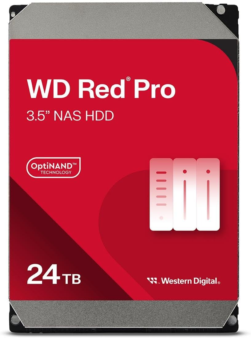 WD Red Pro 24TB NAS 3.5 inch Internal Hard Drive 7200 RPM SATA 6 Gb/s