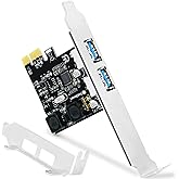 FebSmart 2-Ports Superspeed 5Gbps USB 3.0 PCI Express Expansion Card for Windows, MAC OS X and Linux Desktop PCs, Built in Se