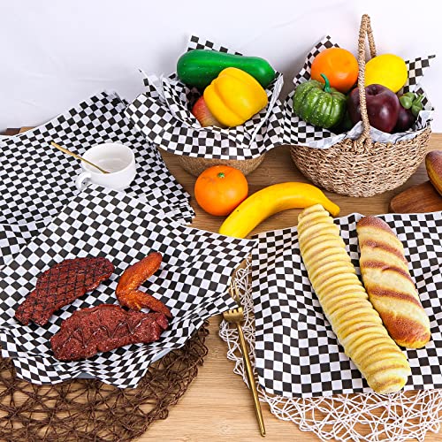 480 Sheets Black and White Checkered Dry Waxed Deli Paper Sheet