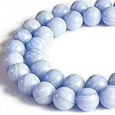 100pcs 6mm Blue Lace Agate Beads Natural Gemstone Beads Round Loose Beads for Crafting and Jewelry Making
