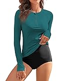 WOWENY Women Rash Guard Long Sleeve UPF 50 Swim