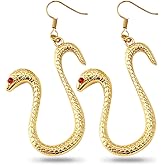 OfficialOtaku One Pair of Boa Hancock Pirate Empress Gold Snake Cosplay Earrings