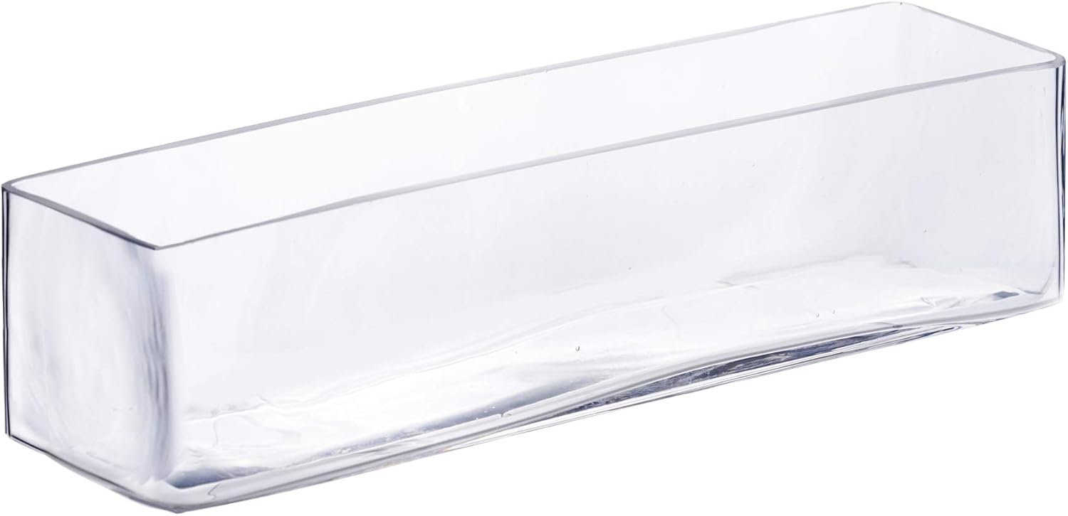 Amazon Com Cys Excel Rectangular Glass Vase Flower Jar H 4 Open 16 X4 Clear Color Home Kitchen