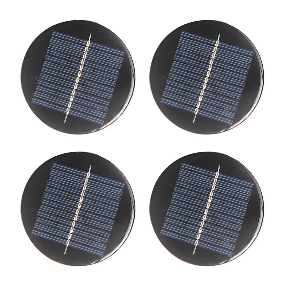 NUZAMAS Set of 4 Pieces 6V 80mm Micro Mini Solar Panel Cells, Wired, For Solar Power Energy, DIY Home, Garden Light, Science Projects - Toys - Battery Charger