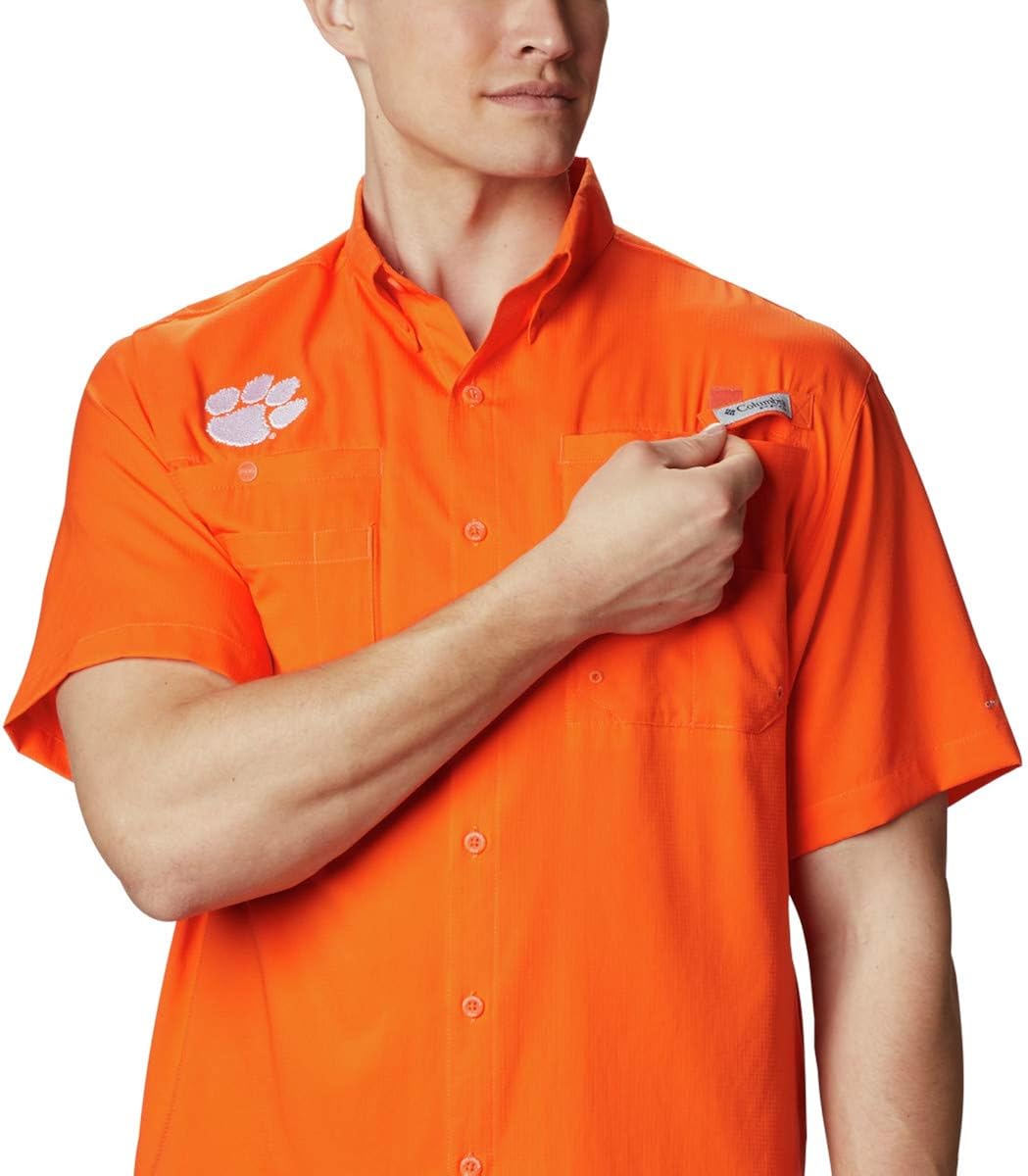 NCAA Clemson Tigers Men's Tamiami Short Sleeve Shirt, Large, CLE - Spark Orange : Clothing
