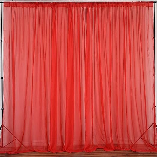 Amazon Com Efavormart 10ft Premium Fire Retardant Red Sheer Voil
