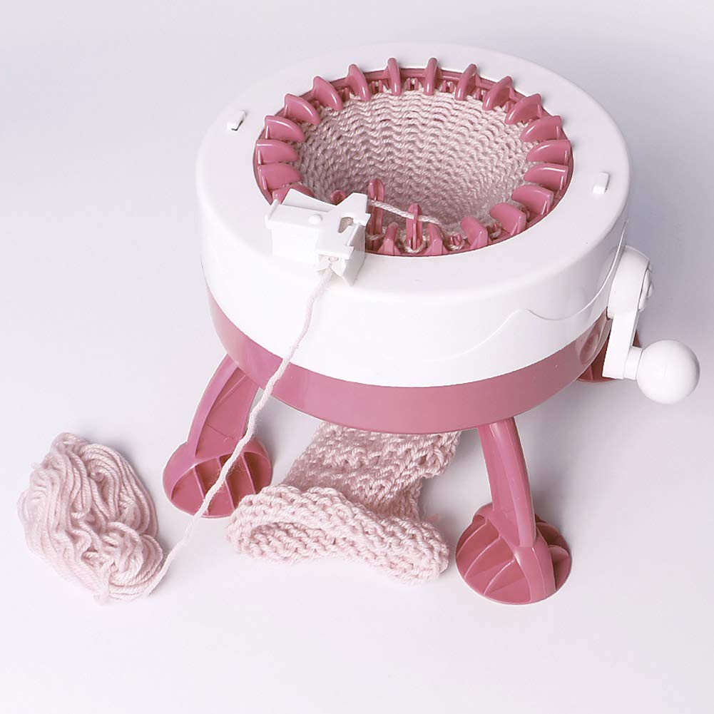 Hand Knitting Machine, DIY Plastic Hand Knitting Sewing Machine Dual Mode T-Ring Looping and P-Stitch Plain Weave Children Weaving Toy Tool Accessories(22 Needles)