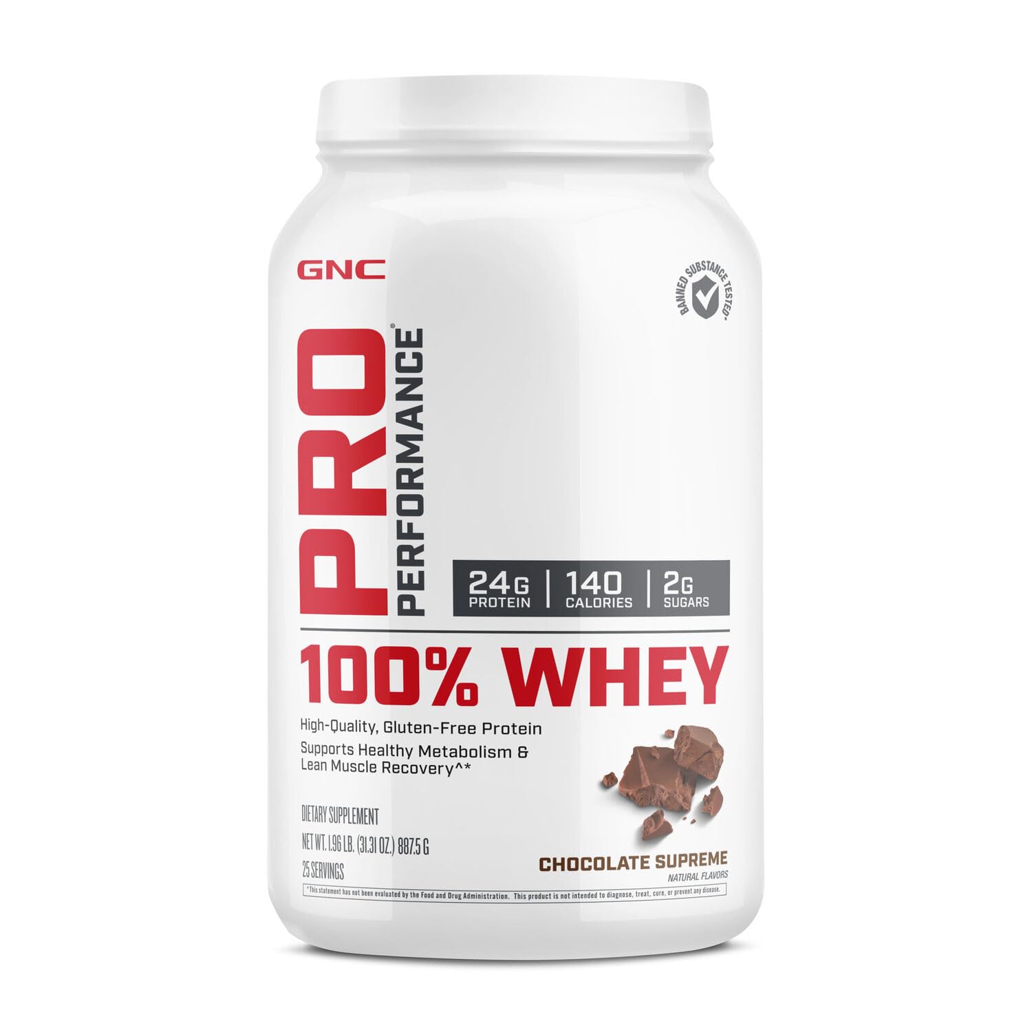 Photo 1 of GNC Pro Performance 100% Whey Protein Powder - Chocolate Supreme, 25 Servings, Supports Healthy Metabolism and Lean Muscle Recovery