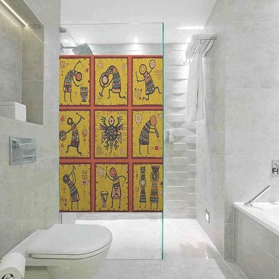 Adhesivo estático para ventana de cristal, decoración de baño para el