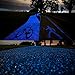 IBEET 100 PCS Decorative Glow in The Dark Luminous Stone Pebbles Cobblestone Gravel with Magic Gluedots, DIY Decor for Garden Walkways Drive Way Path Fish Tank Vases Plants Outdoor Bulk (Blue)